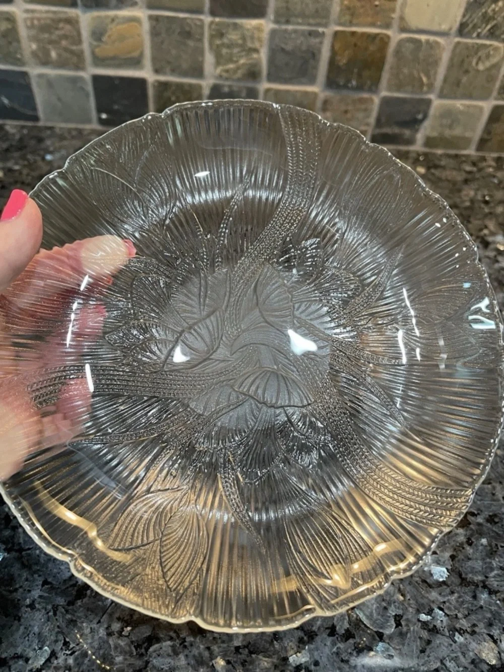 Arcoroc France Canterbury 7 5/8” Clear Frosted Dessert Plates 90’s Set of 4